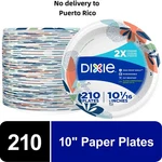 210 Count Dixie Everyday Disposable Paper Plates, 10", Multi-color. Fixed Price $22.18.
