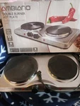 Ambiano 1700W Stainless Steel Double Hot Plate 2-BURNER 120V Silver/black. Fixed Price $15.84.