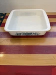 Vintage Glasbake Milk Glass X8 Casserole Dish Blue Onion J2428. Fixed Price $18.00.