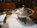 Towle Silversmith Plate Chafing Dish With Wood Handle Burner. Fixed Price $79.99.