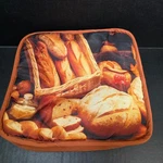 Camerons Products Bread Roll Warmer Pouch 10" Brown Orange Print Insulated. Fixed Price $8.42.