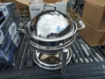 All-clad Home Catering Collection Round Chafing Dish 13" X 11". Fixed Price $170.00.
