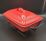 Bella Red 1.25 Qt Bake And Buffet Server W/ Wire Rack Party 25A. Fixed Price $15.00.