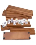 Wodgod Wood Domino Racks Set Of 8 Tiles Holders Trays Mexican Train Rummy Cube. Fixed Price $50.15.
