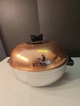 Vintage West Bend Aluminum Bun Warmer Copper Color Lid 3 Piece C1950S-60S. Fixed Price $25.00.