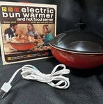 Vtg Cornwall Flame Red Bun Warmer Model 2602 Mint Working Cond Original Box. Fixed Price $8.86.