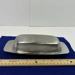 Vintage Selandia Stainless Steel Denmark Butter Dish 18/8 Mid Century. Fixed Price $30.00.