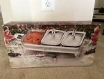 Vintage Silver Plated Covered Triple Baker W/glass Liners. Fixed Price $30.00.