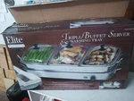 Elite Platinum EWM-6171 7.5 Quart Triple Buffet Server Food / 3 Trays. Fixed Price $69.99.