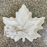 Crofton Fall Appetizer Leaf Plates Set 4 White Stoneware 7.8 X 6.85. Fixed Price $24.00.