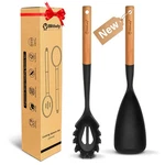 Silicone Cooking And Pasta Fork Set, 2 Pack Large Spatula Spoons Wi.... Fixed Price $25.04.