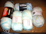 5 Baby Yarn Redheart ,gala, Village,department Needle Point ,knit.crochet. Fixed Price $17.15.