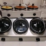 Bella Triple Slow Cooker And Buffet Server 2.5 Qt.. Fixed Price $60.00.
