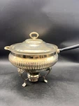 Sheffield Silverplate Chafing Dish W/ Stand & Sterno Rare Beautiful Piece S-925. Fixed Price $175.00.