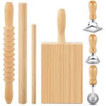 7 Pcs Pasta Making Tool Set Wood Gnocchi Board With Ravioli Stamp Maker. Fixed Price $34.77.