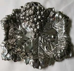 Vintage Godinger Silver Plate Grape Cluster & Leaf Design 7" Dish. Fixed Price $25.00.