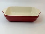Gourmet Chef Red Ceramic Baking Dish 7.5 X Stoneware Casserole. Fixed Price $23.95.