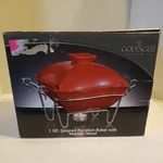 Godinger 1 Qt Covered Porcelain Baker With Chrome Warmer Stand. Fixed Price $32.39.