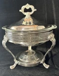 Vintage Silver Plated Chafing Dish Food Warmer Buffet Server Ornate Design. Fixed Price $34.11.