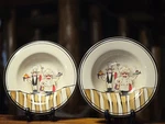 Set Of 2 Hd Designs Le Chef 9.75" Hand Painted Italian Pasta/soup Bowls Ceramic. Fixed Price $20.97.