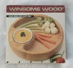 Vtg Winsome Wood Chip And Dip Tray W/ Ceramic White Bowl Excellent Condition. Fixed Price $15.95.