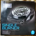 Living Solutions 892210,COMPACT & Portable Black Single Burner 1100 Watts. Fixed Price $18.00.