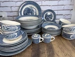 39 Pcs Currier & Ives Dish Service For 6 Plates Bowls Cups Salt Pepper Near Mint. Fixed Price $191.99.