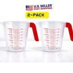 Pack Clear Plastic 4 Cup Measuring With Red Handle 32 Oz Kitchen Measure. Fixed Price $13.95.
