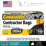 Commander 55 Gallon Heavy Duty Contractor Bags Mil (eq) With Flap Ties - 36" X. Fixed Price $24.99.