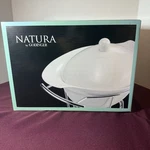Natura By Godinger Silver 1 Quart Covered Baker With Tray 6389 White New. Fixed Price $29.99.