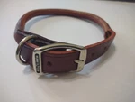 Hamilton Rolled Leather Dog Collar 1" X 22" Sm-med New Burgundy Brown T1. Fixed Price $12.97.