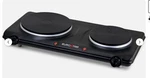 Eurostar Double Burner With Cast-iron Flat Plates. Fixed Price $19.99.