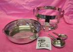 New Family Buffet 4 Qt Multi Function Chafing Dish Sauteuse Pan Cook Serve Party. Fixed Price $41.99.