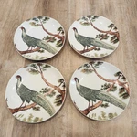 Pottery Barn Pheasant Bird Ceramic Plate 9" Thanksgiving Fall Set Of 4 Beautiful. Fixed Price $60.00.