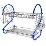 Megachef 16 Inch Two Shelf Iron Wire Dish Rack Blue. Fixed Price $63.62.
