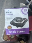 Rival Single Burner HP102-U2. Fixed Price $10.90.