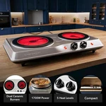Countertop Infrared Double Burner 1700W Electric Hot Plate And Portable Stove. Fixed Price $50.95.