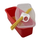 Microwave Pasta Maker Cooker Red With Portioning Tool Easy Meals Bpa-free. Fixed Price $14.99.