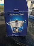 Tramontina 3 Qt Round Stainless Steel Chafing Dish Tempered Glass Lid. Fixed Price $40.00.