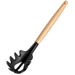 Lorisarm Wooden Handle Pasta Fork Spoon 12" Silicone Spaghetti Inch, Black. Fixed Price $11.99.