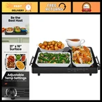Electric Warming Tray With Adjustable Temperature, 21" X 16" Glass Top, Ideal Fo. Fixed Price $99.99.