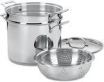 Cuisinart 4-PIECE Cookware Set, 12 Quarts, Chef's Classic Stainless Steel Pasta. Fixed Price $149.99.