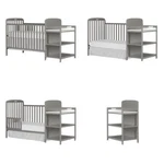 Dream Me Anna 4-IN-1 Convertible Crib And Changer, Steel Gray Espresso. Fixed Price $210.00.