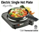 Electric Hot Plate With Single Burner And THERMOSTAT,1000 Watt, Black. Fixed Price $43.99.