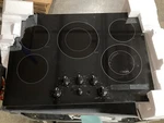 Ge 30 Inch 5 Burner Elements Radiant Electric Cooktop, Power Boil, Black. Fixed Price $499.99.