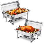 Vevor 2 Pack Rectangle Chafing Dish Buffet Set 8QT Full Size Pan Stainless Steel. Fixed Price $76.99.