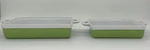 2 Gourmet Living Stoneware 11.5 X 10 & Square Baking Casserole Dish Green 8.5". Fixed Price $19.87.