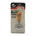 Vintage Round Aluminum Pasta Ravioli Cutter Wood Handle Cooks Tools 1984. Fixed Price $12.99.