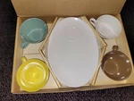Lenox Ware Melamine 8 Piece Rainbow Hostess Set Snack Plates/cups. Fixed Price $35.00.