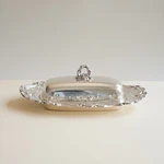 Vintage Towle Old Master Silverplate Covered Butter Dish Tray Lid 4107 Ornate. Fixed Price $45.00.